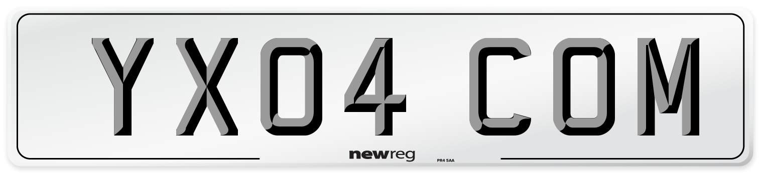 YX04 COM Number Plate from New Reg